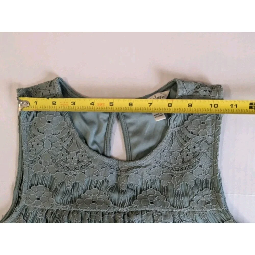 Speechless A-Line Dress Size Small Sage Floral Pattern Lace over Knit Lining